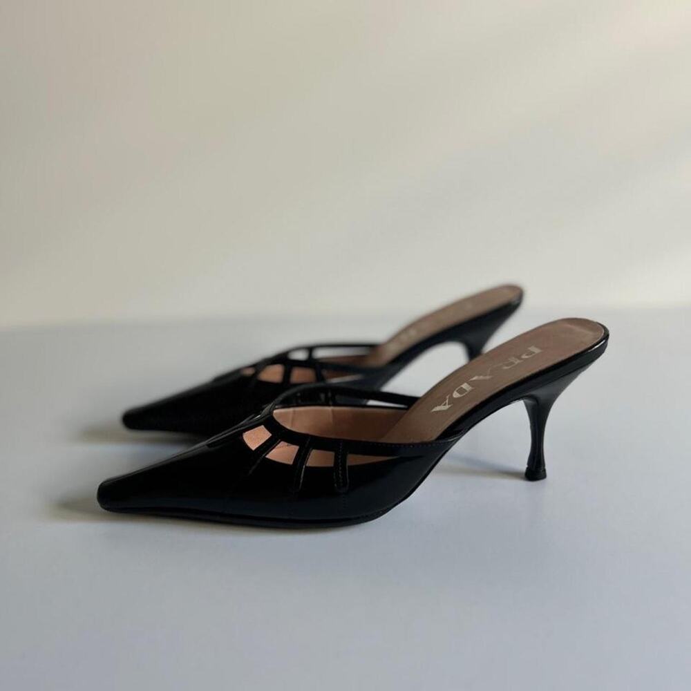Vintage prada mule heels featuring - Picture 3 of 8